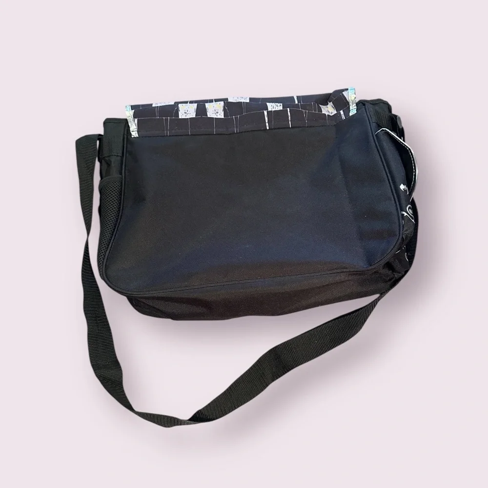 Disney The Nightmare Duo Black Crossbody Messenger Bag Metallic Silver Accents - Picture 8 of 13